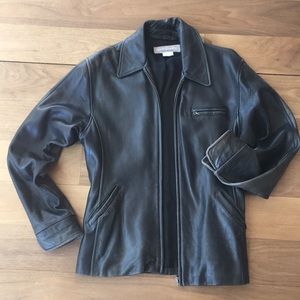 Black Leather Lambskin Jacket By Susie Tompkins M